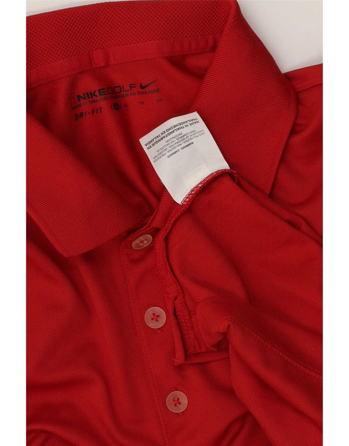 Nike Herre Dri Fit Polo Shirt XL Rød Polyester