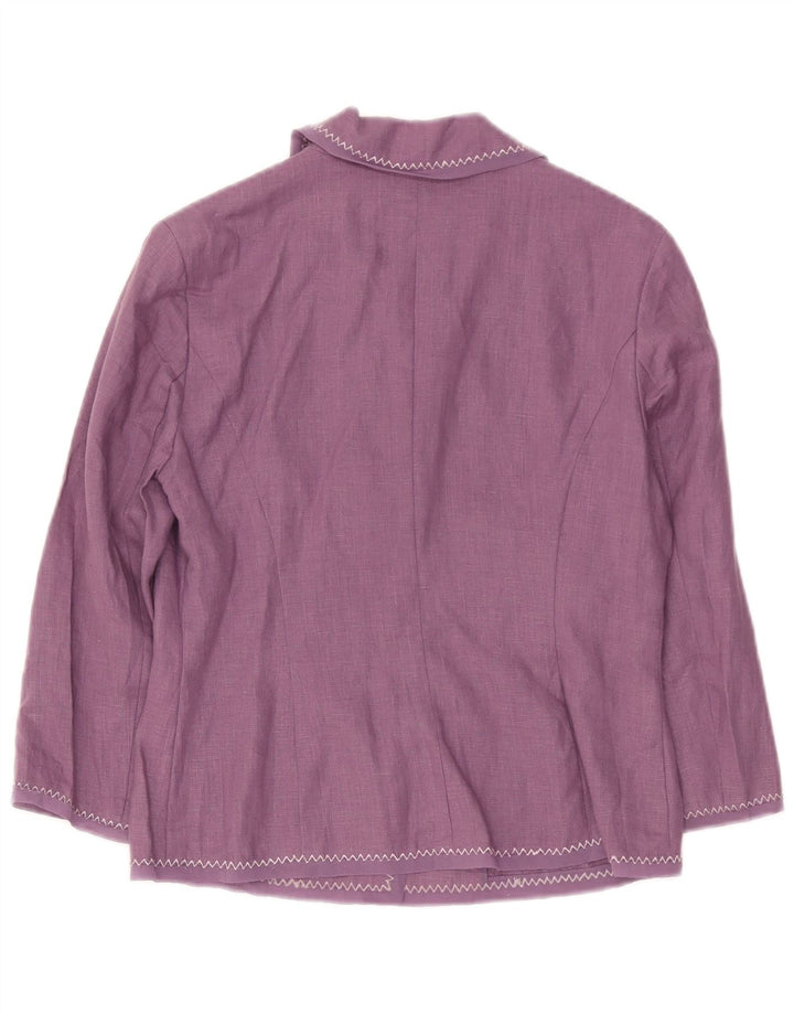 Laura Ashley Dame 3 Button Blazer Jacket UK 8 Small Purple Linen