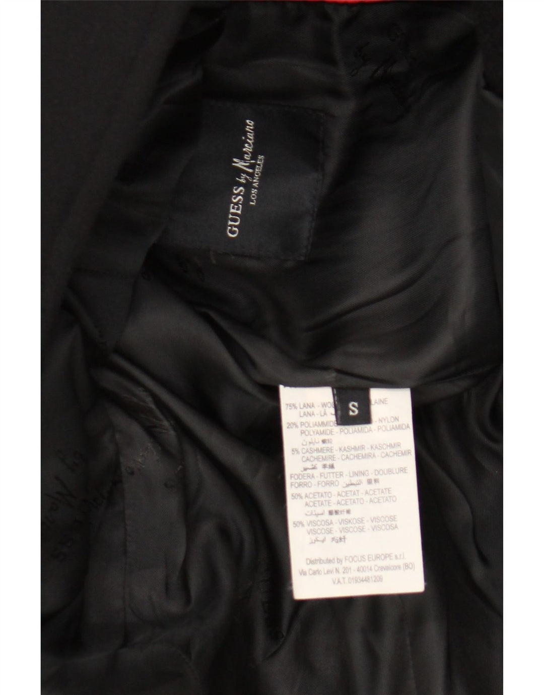 Guess By Marciano Herre Overfrakke UK 36 Small Black Wool