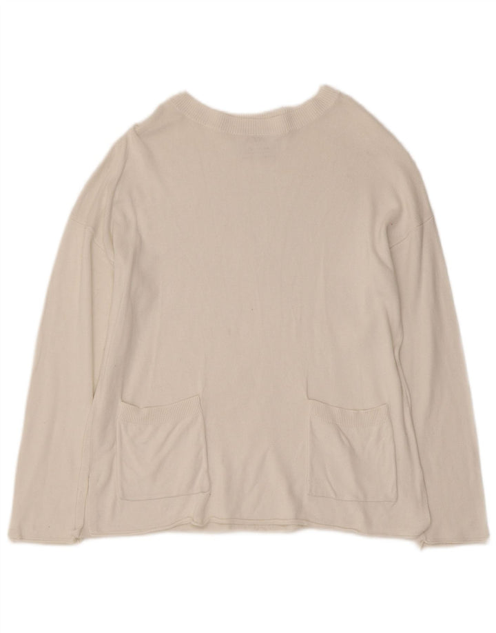 ZARA Pige Boat Neck Jumper Sweater 8-9 År Hvid