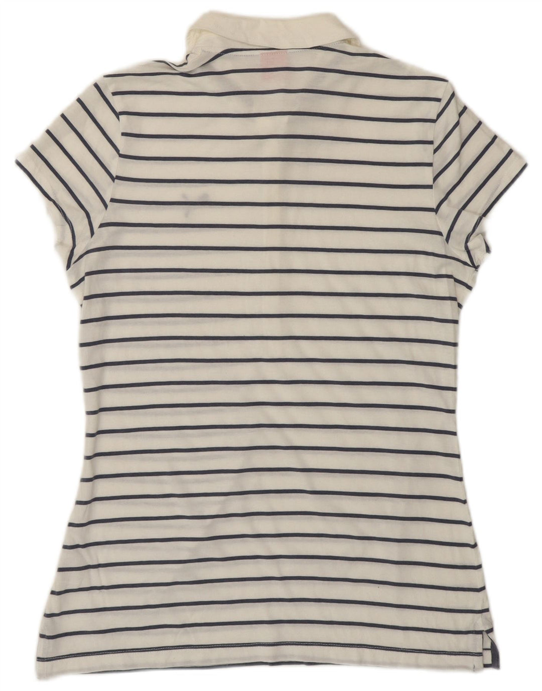 PUMA Dame Polo Shirt UK 12 Medium Hvid Stribet