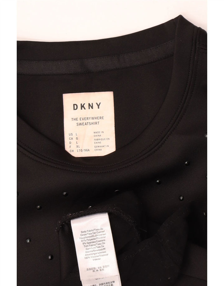 Dkny Dame Sweatshirt Jumper UK 16 Stor Sort Polyester