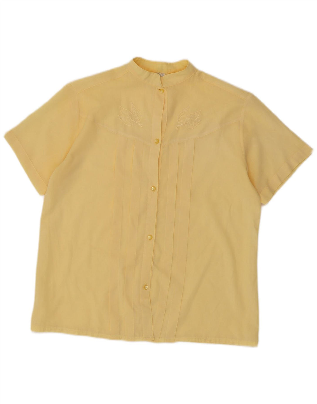 Ambra Kortærmet skjortebluse til kvinder UK 14 Medium Gul Polyester