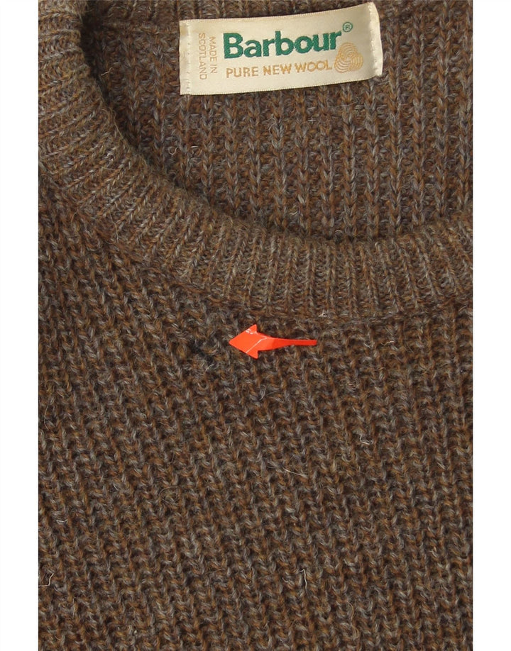 BARBOUR Herretrøjetrøje med rund hals Medium Khaki Ny uld