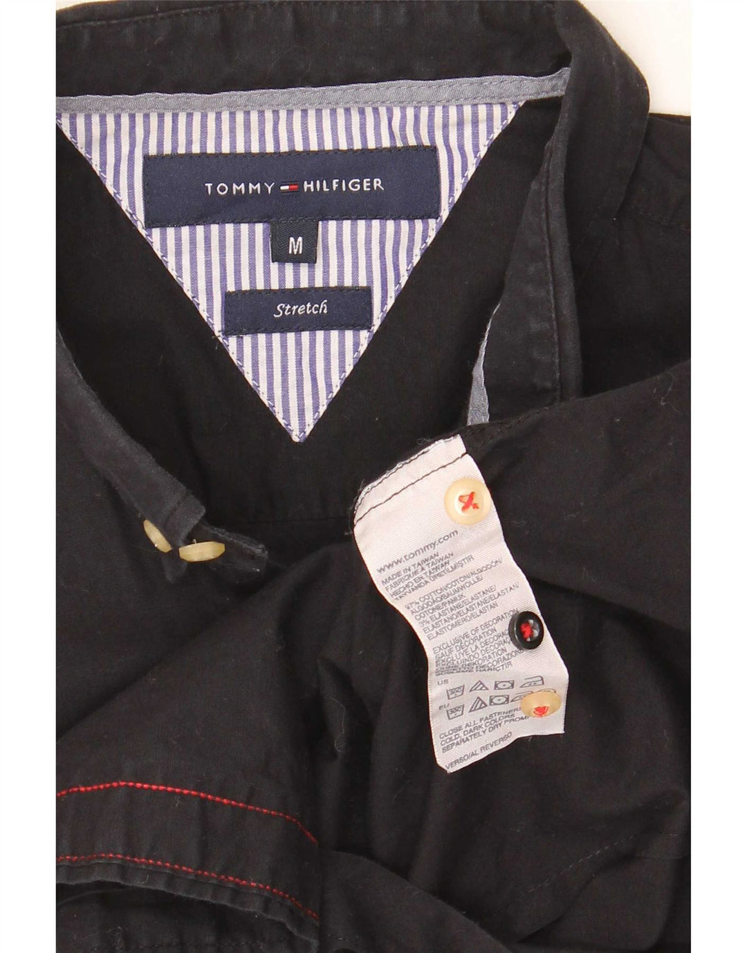 Tommy Hilfiger Stretch-skjorte til mænd mellem sort bomuld