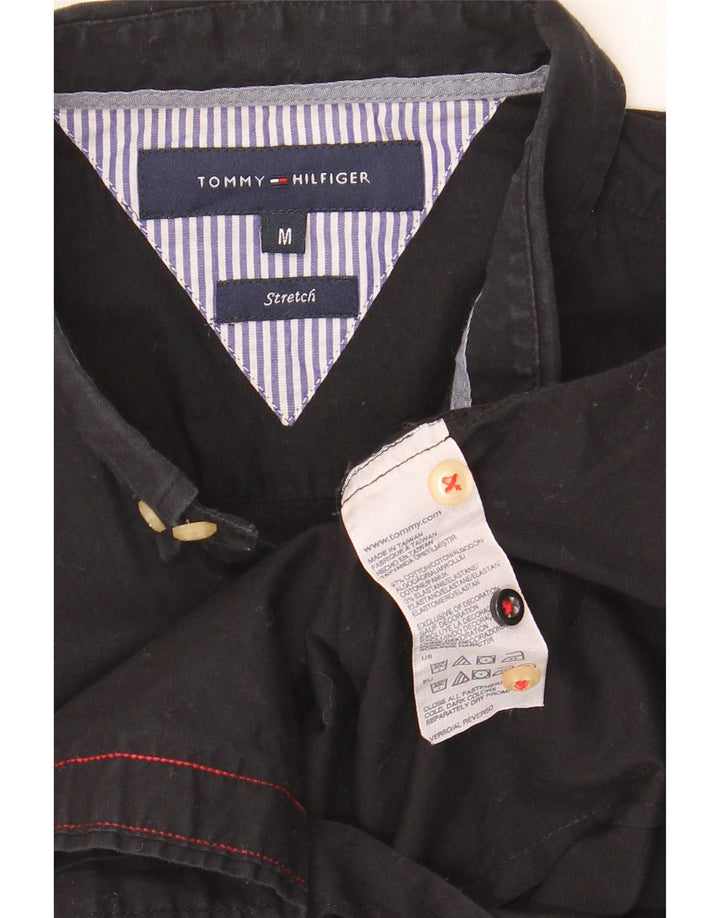 Tommy Hilfiger Stretch-skjorte til mænd mellem sort bomuld