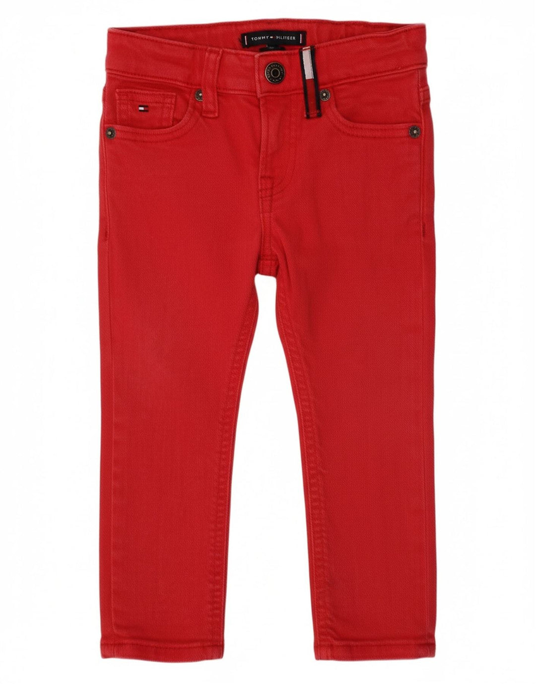 TOMMY HILFIGER Boys Slim Jeans 2-3 Years W20 L12 Red Cotton