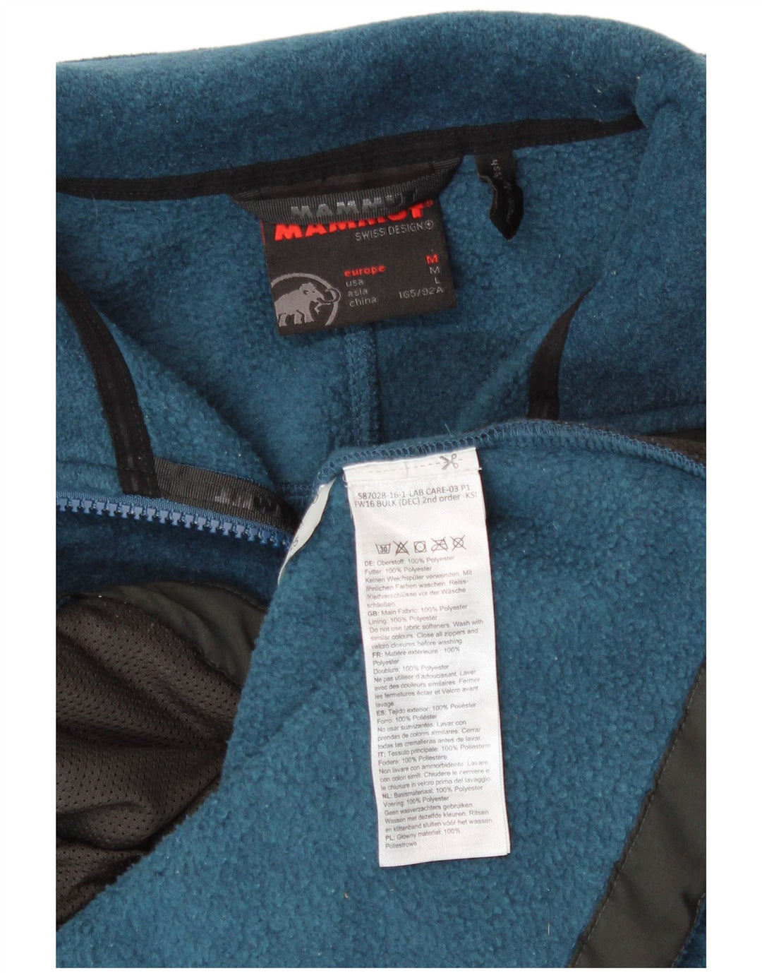MAMMUT Womens Fleece Jacket UK 14 Medium Blue Polyester