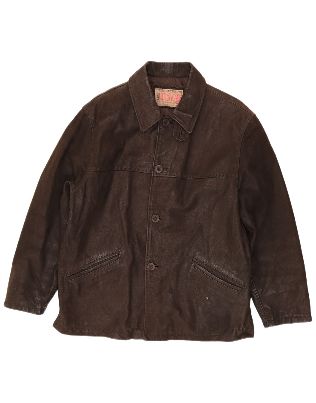 Vintage herre læderjakke IT 48 Medium Brun