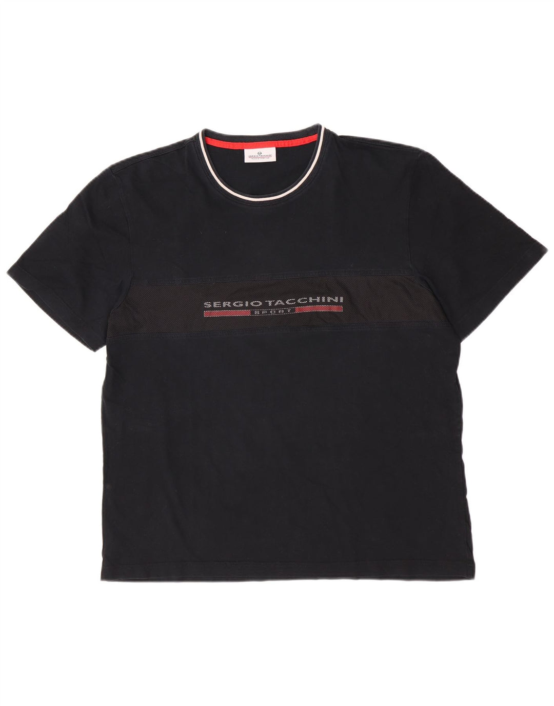 Sergio Tacchini Herre Grafisk T-Shirt Top 2XL Sort