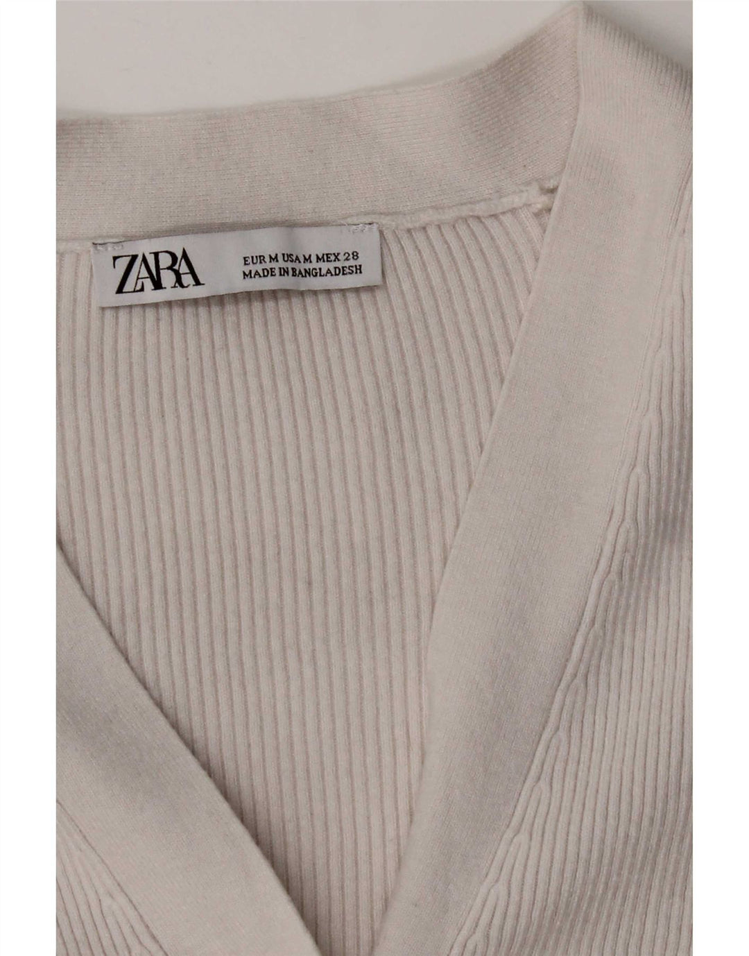Zara Womens Crop Cardigan Sweater UK 14 Medium White