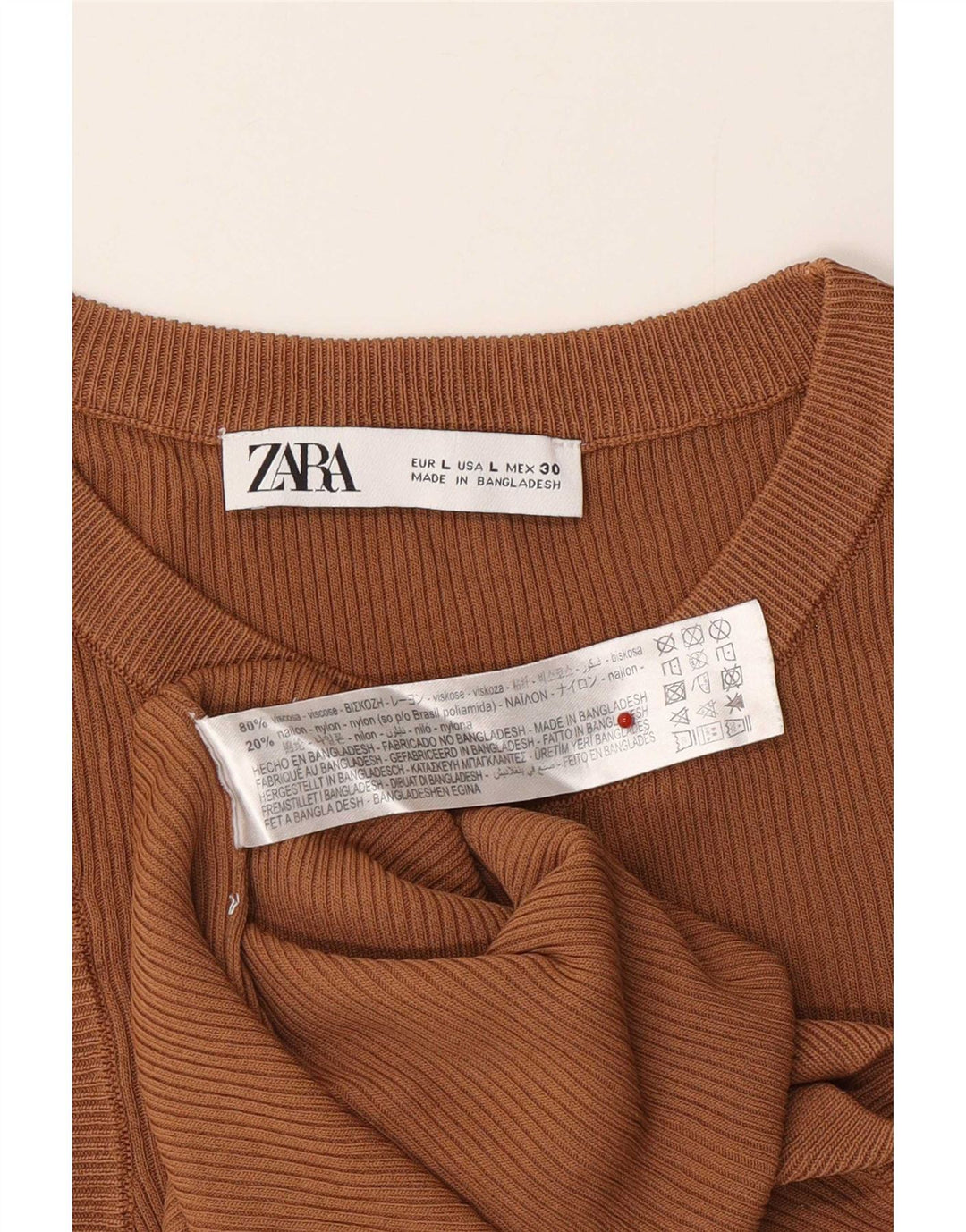 Zara Damevest Top UK 14 Stor brun viskose