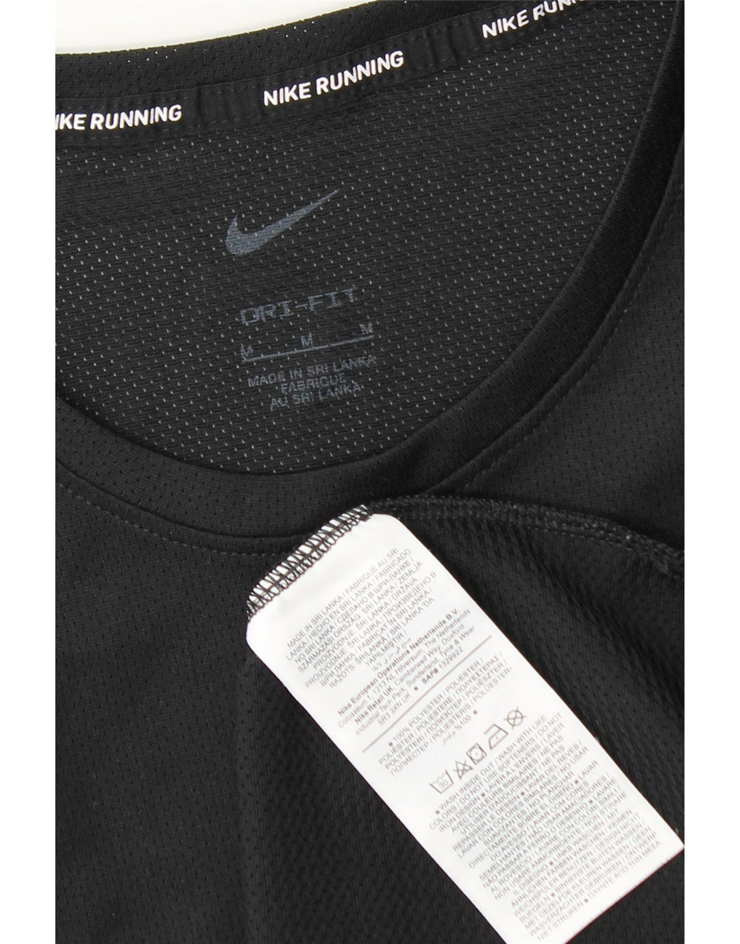 Nike Herre Dri Fit T-Shirt Top Medium Sort Polyester