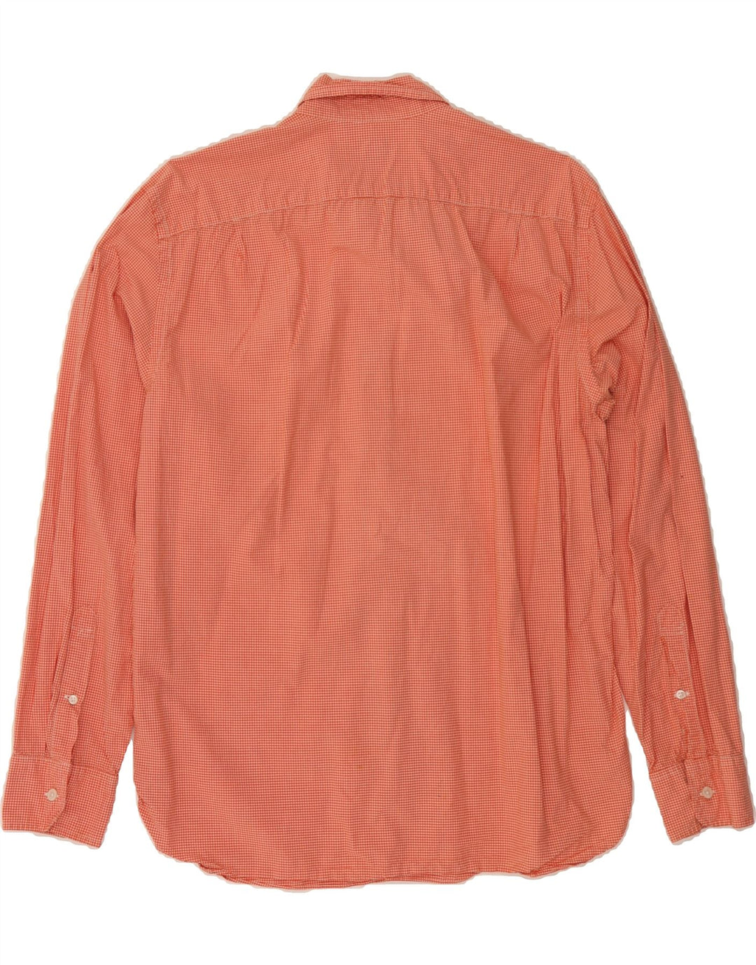 J. CREW Mens Shirt Large Orange Gingham Cotton Vintage J. Crew and Second-Hand J. Crew from Messina Hembry 