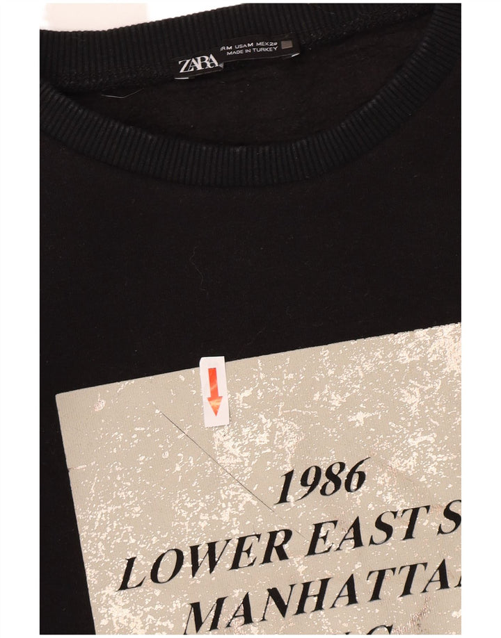 Zara Graphic Sweatshirt Jumper UK 14 Medium Sort