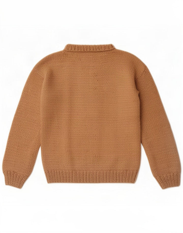 Vintage Dame Turtle Neck Jumper Sweater UK 12 Medium Brun