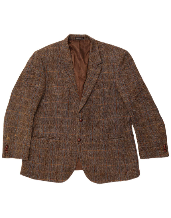 Walker and Hawkes Herre Harris Tweed Blazer Jacket IT 46 3XL Brun