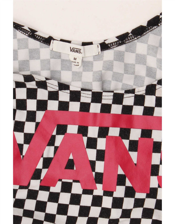 Vans Kvinders Grafisk Bodysuit UK 12 Medium Sort Geometrisk