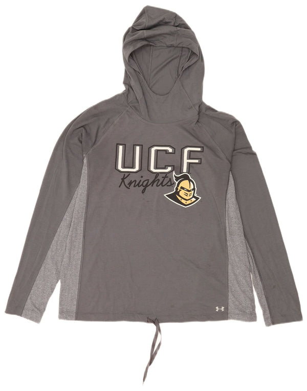 Under Armour Dame Hooded Grafisk Top Langærmet UK 18 XL Grå