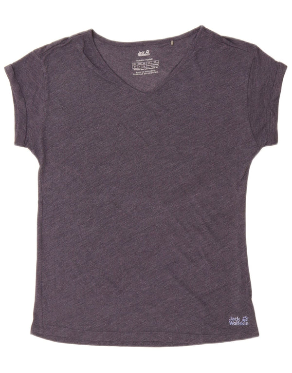 Jack Wolfskin Grafisk T-shirt top til kvinder UK 10/12 Medium Navy Blue Lyocell