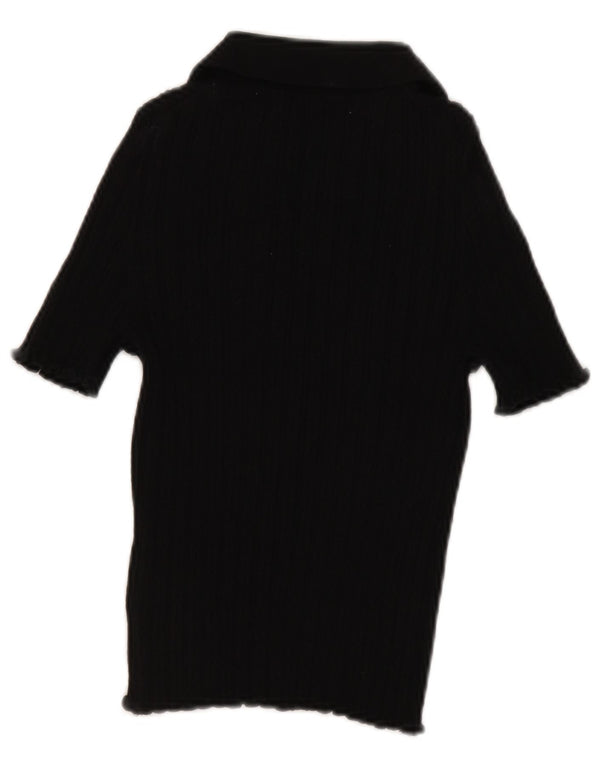Boden Dame Polo Shirt UK 12 Medium Sort Bomuld