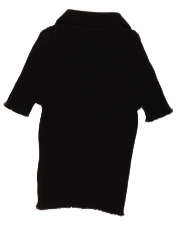 Boden Dame Polo Shirt UK 12 Medium Sort Bomuld