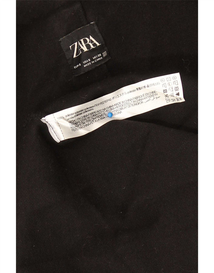 Zara Womens Open Overcoat UK 10 Small Black Polyester