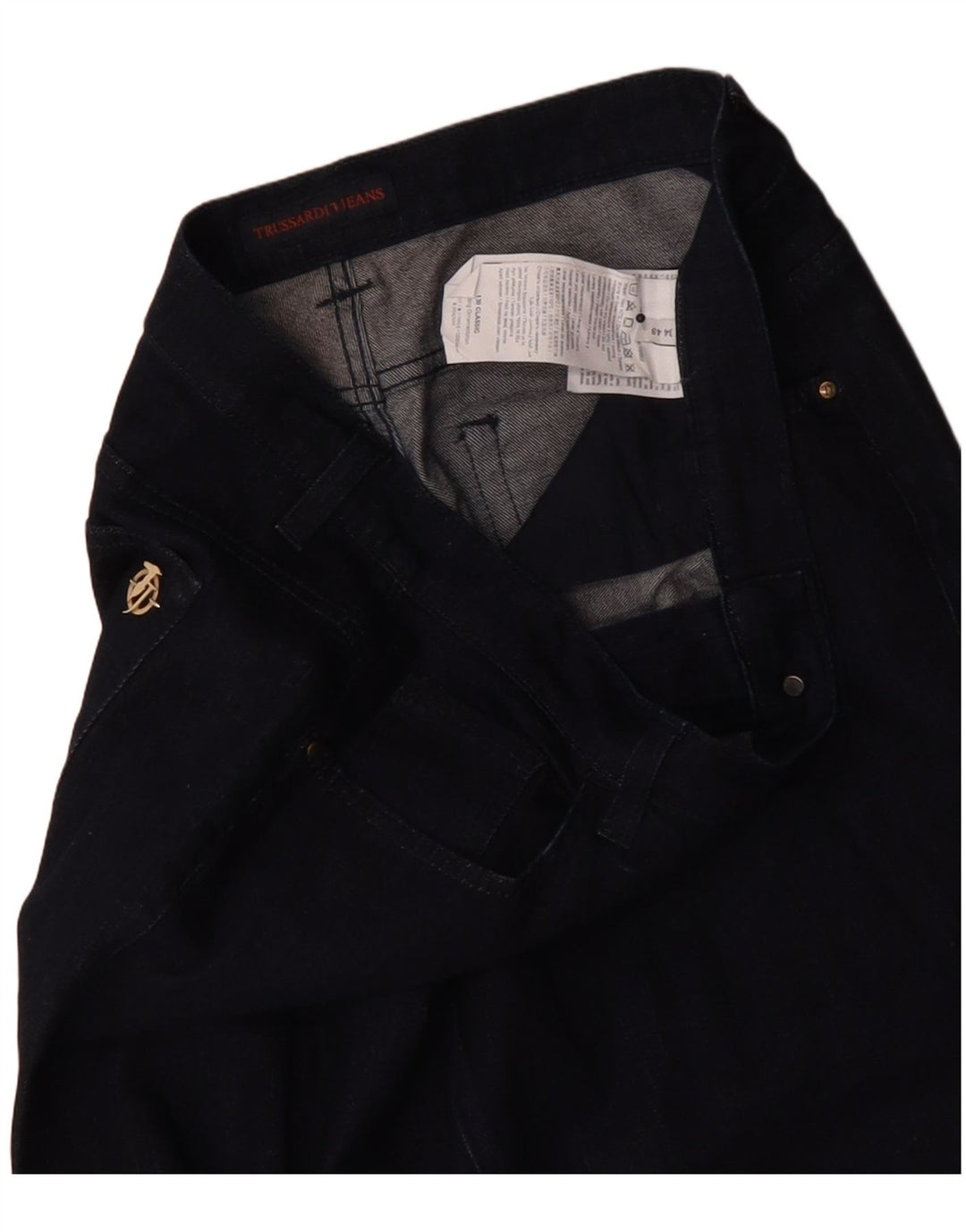 Trussardi lige jeans til kvinder IT 48 XL W34 L28 Marineblå polyester