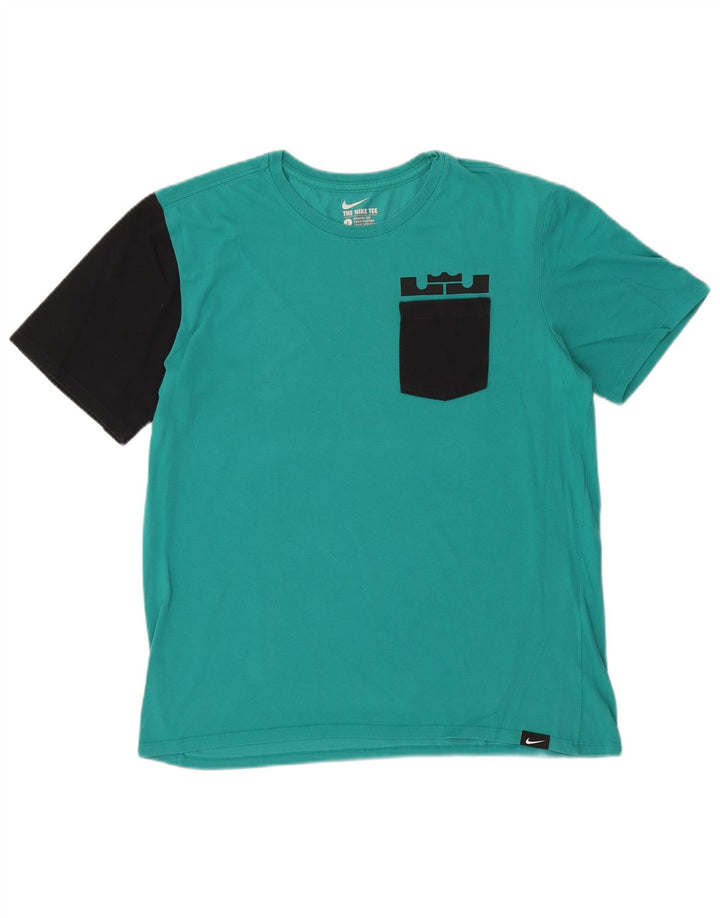 Nike Herre Dri Fit T-shirt Top Stor turkis farveblok