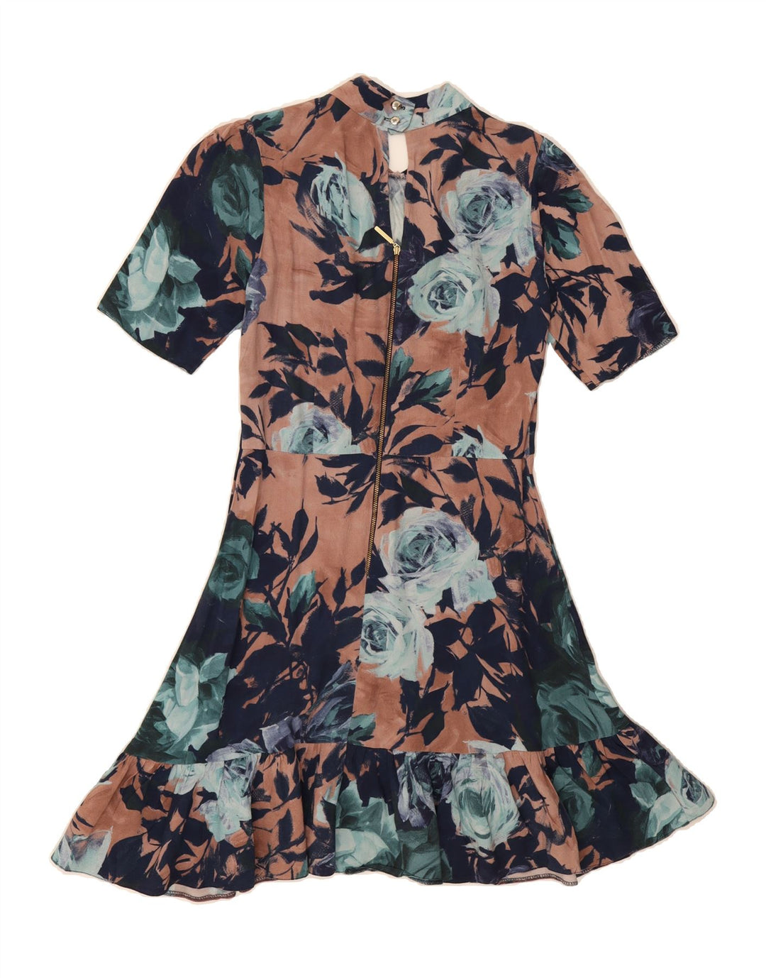 CLOSET Womens A-Line Dress UK 12 Medium  Multicoloured Floral Viscose Vintage CLOSET and Second-Hand CLOSET from Messina Hembry 