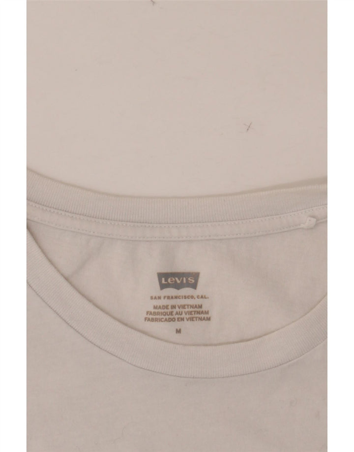 LEVI'S Grafisk T-shirt top til kvinder UK 14 Medium White
