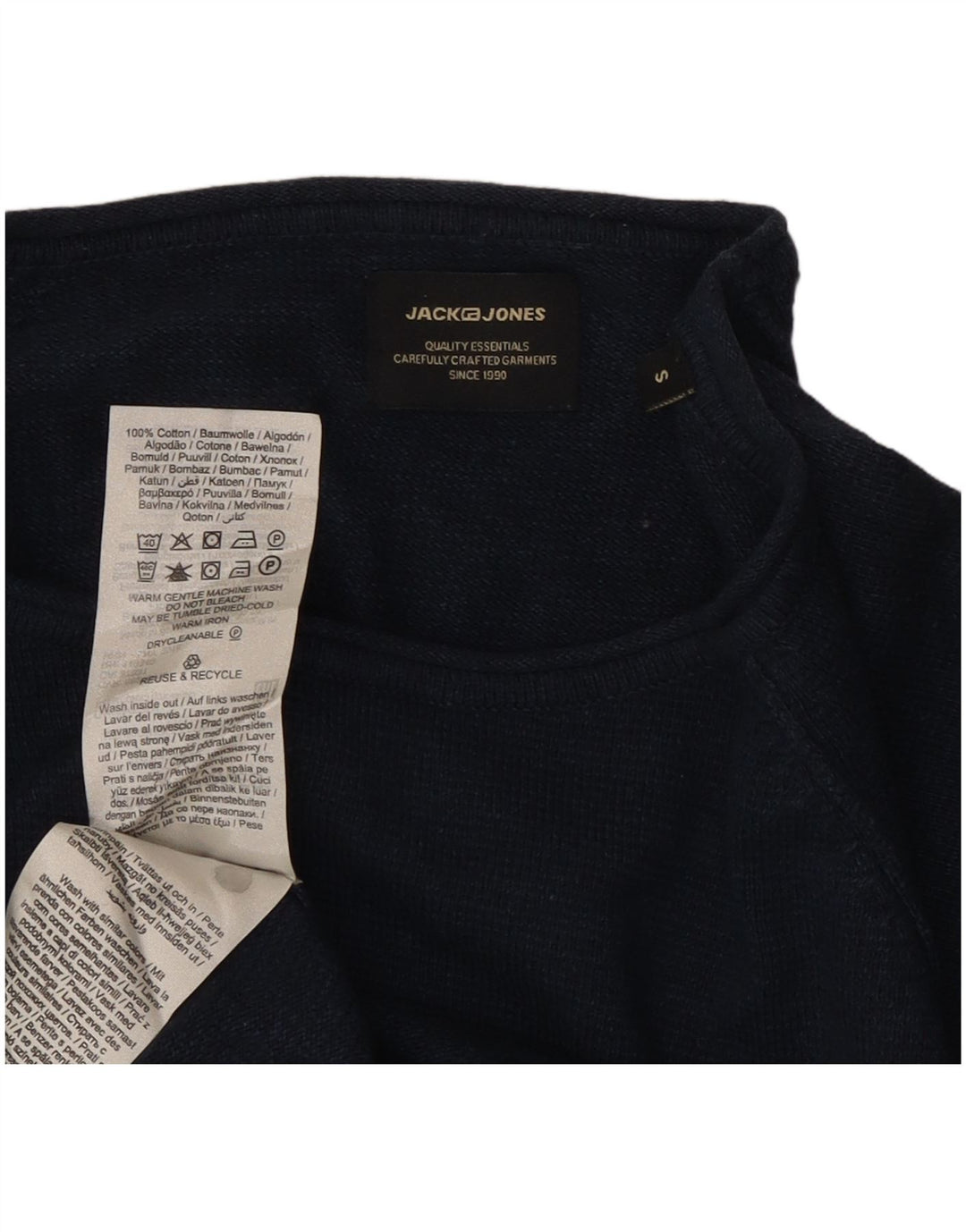 Jack & Jones Herre sweater med rund hals, lille marineblå bomuld