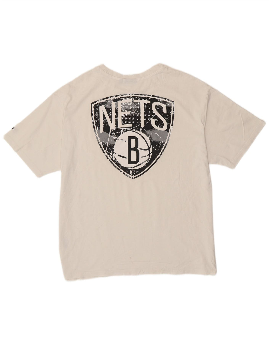 New Era Herre Brooklyn Nets Grafisk T-Shirt Top Stor Hvid