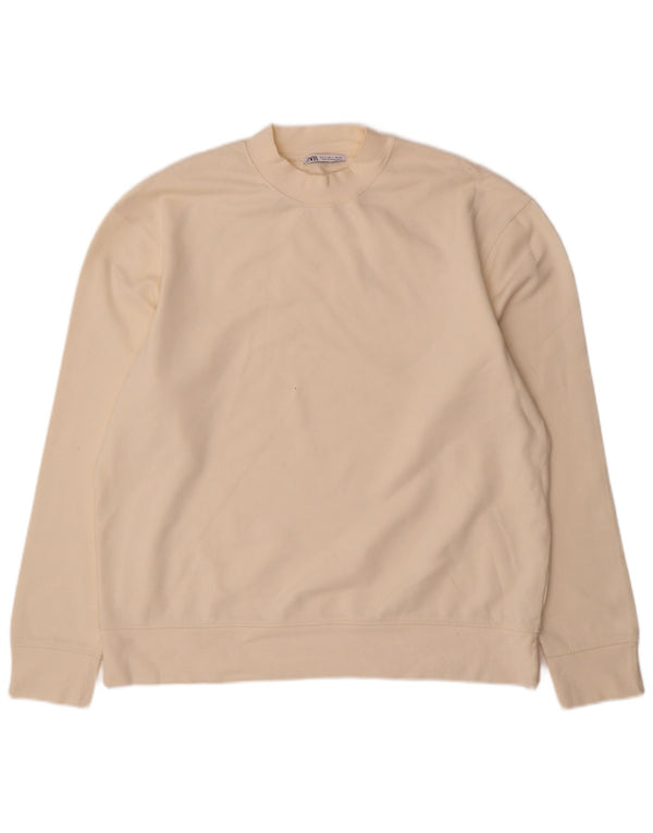 Zara Sweatshirt Jumper Large Off White Bomuld