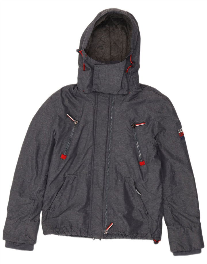 SUPERDRY Windbreaker-jakke med hætte til mænd UK 38 Medium Grey Polyester