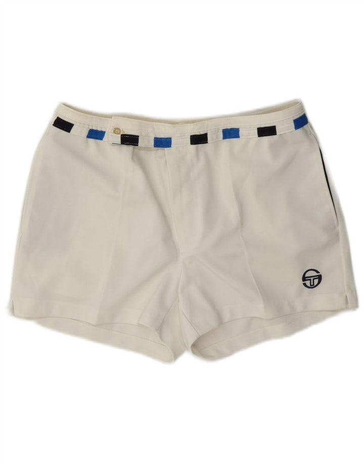 Sergio Tacchini Chino Shorts til kvinder IT 52 2XL W36 Hvid Colourblock