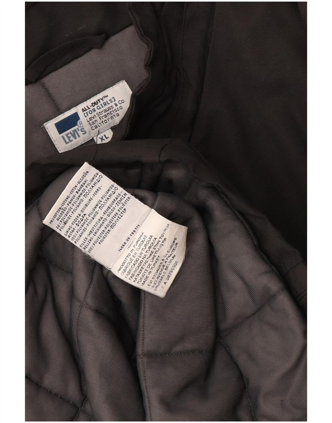 Levi's Dame Windbreaker Coat UK 18 XL Grå Bomuld