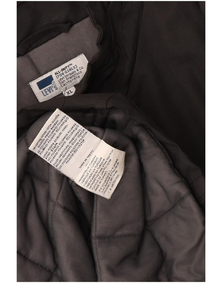 Levi's Dame Windbreaker Coat UK 18 XL Grå Bomuld