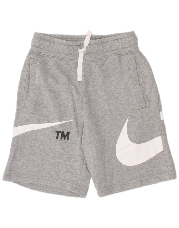 Nike drenge grafiske sportsshorts 8-9 år små grå flækkede bomuld