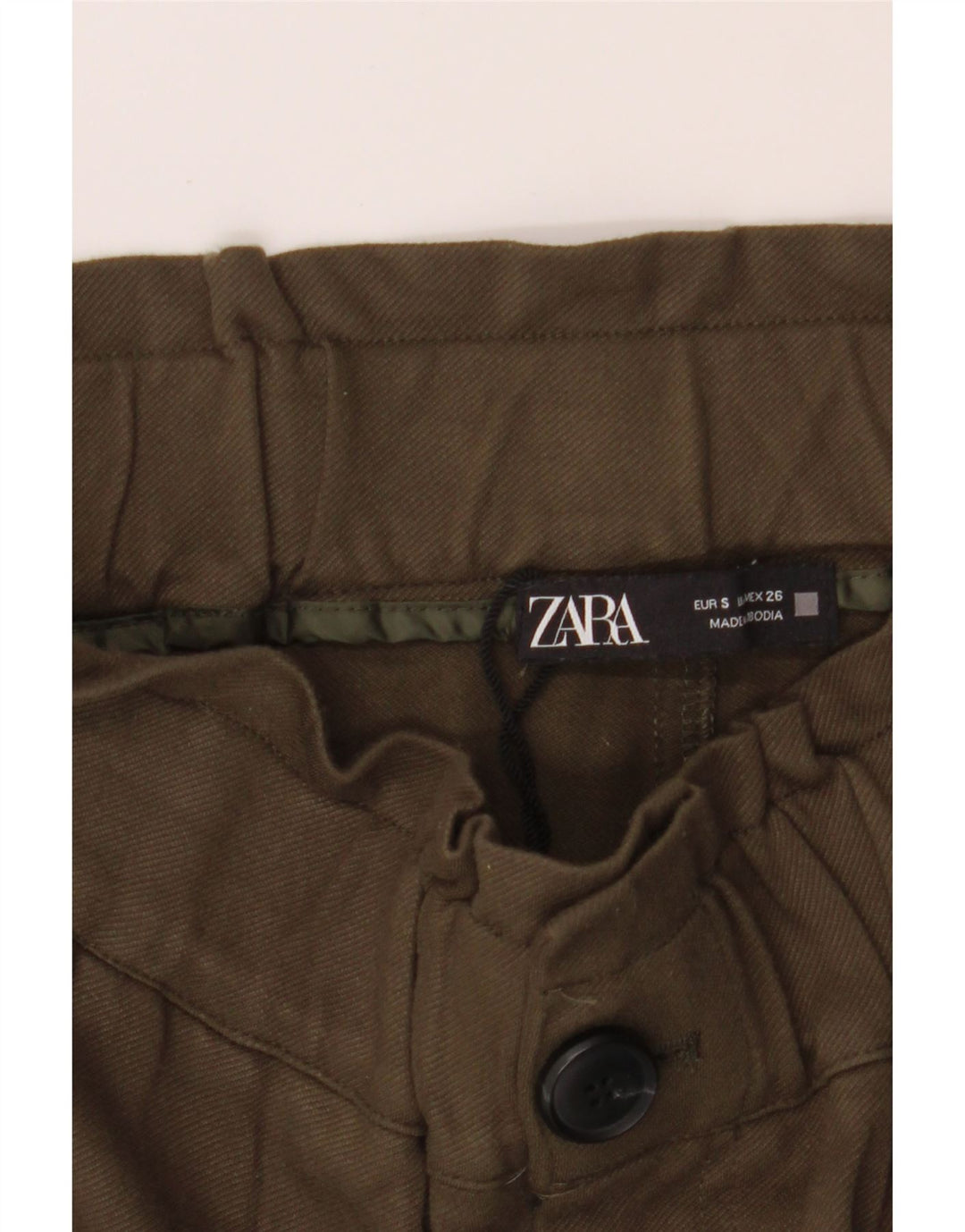 ZARA Womens Slim Chino Trousers Small W28 L22 Brown Viscose Vintage Zara and Second-Hand Zara from Messina Hembry 