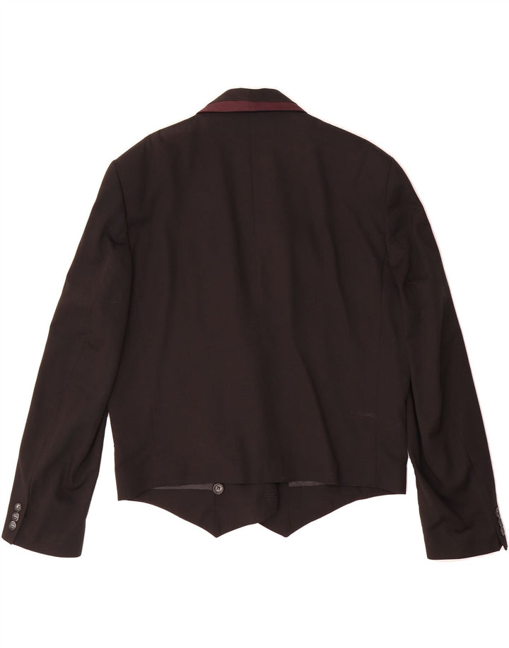 VINTAGE Womens Double Breasted Blazer Jacket UK 18 XL Black Polyester Vintage Vintage and Second-Hand Vintage from Messina Hembry 