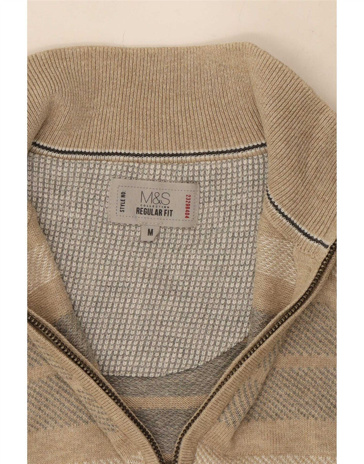 Marks & Spencer Herre Regular Fit cardigantrøje Medium Beige stribet