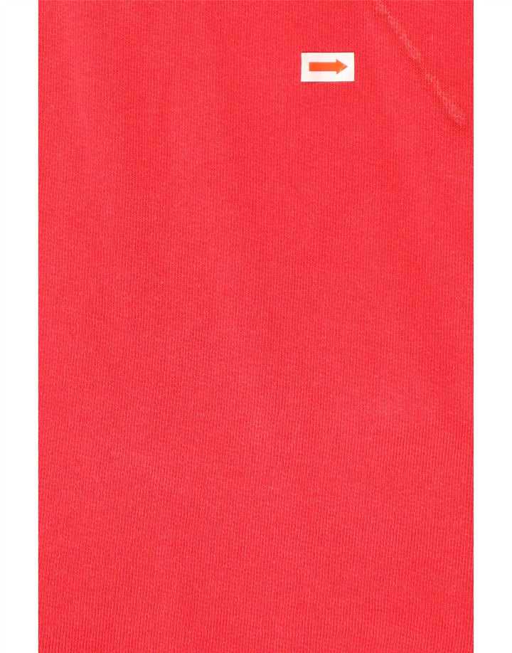 HVID TING Herre Loose Fit Grafisk Zip Neck Sweatshirt Jumper XL Rød