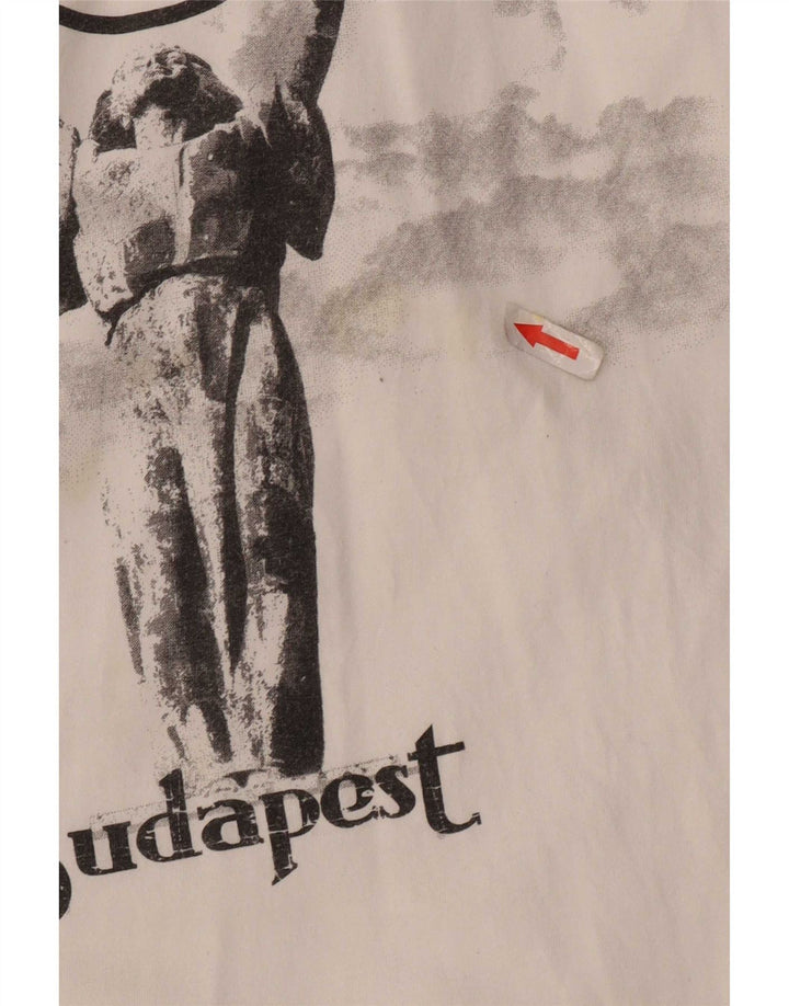 Hard Rock Cafe Herre Budapest Grafisk T-Shirt Top Lille Hvid Bomuld