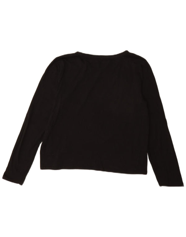 Zara Dame Top Langærmet UK 18 XL Sort Bomuld