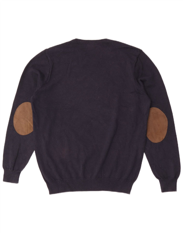 Massimo Dutti Herre sweater med rund hals XL marineblå bomuld