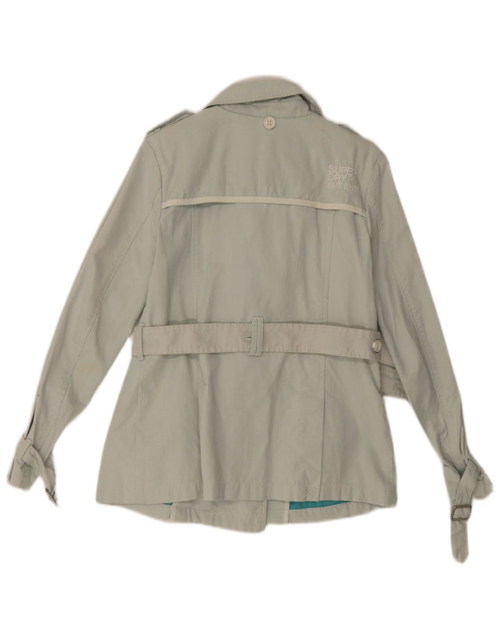 Superdry Womens Short Pea Coat UK 16 Large Green Bomuld