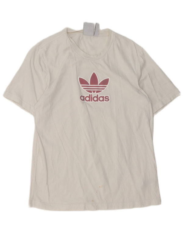 Adidas Grafisk T-shirt top til mænd Medium hvid bomuld