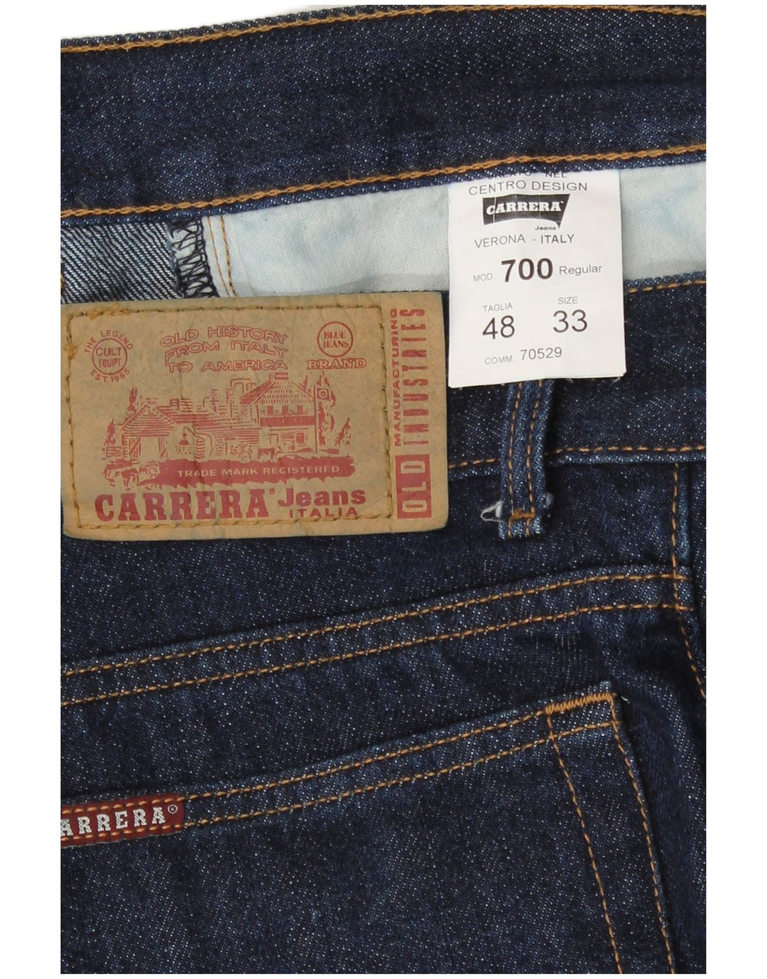 Carrera Herre 700 Straight Jeans IT 48 Medium W33 L26 Marineblå Bomuld