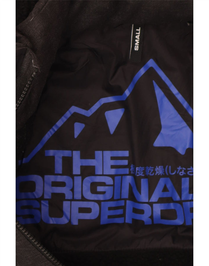 Superdry Herre hættepolstret jakke UK 36 Lille grå polyester